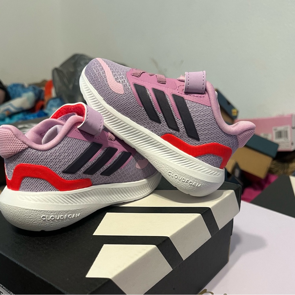 Adidas Kids Purple and Red Sneakers